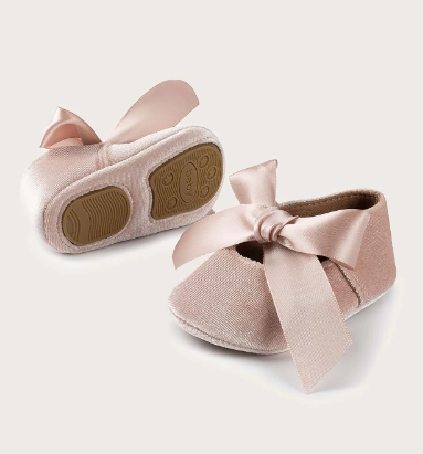 Baby Girl Soft Comfy Bow Knot Pink Flats