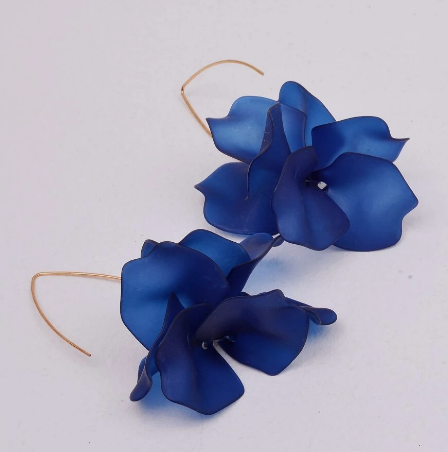 Blue Flower Charm Earrings