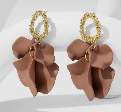 Brown Petal Earrings