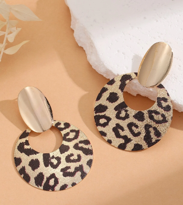 Leopard Pendant Earrings