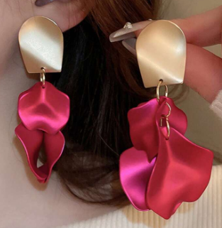 Pink Flower Earrings