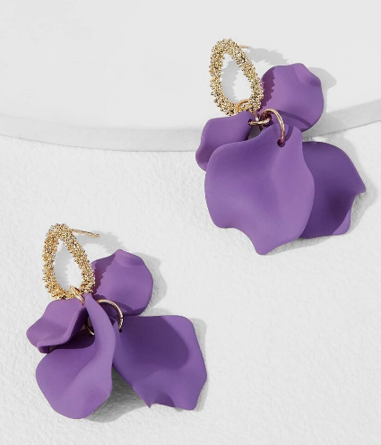 Purple Petal Earrings