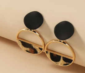 Round Leopard Earrings