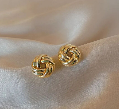 Twist Knot Studs - Gold