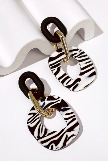 Zebra Drop Earrings